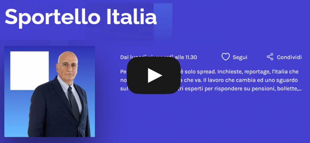 Registrazione della puntata del programma ‘Sportello Italia’ su Rai Radio 1 