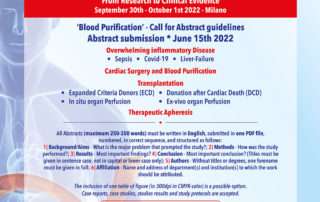 Workshop Purification Therapies 2022: la Call for Abstract