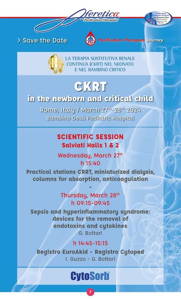 Aferetica: CKRT in the newborn and critical child 2024