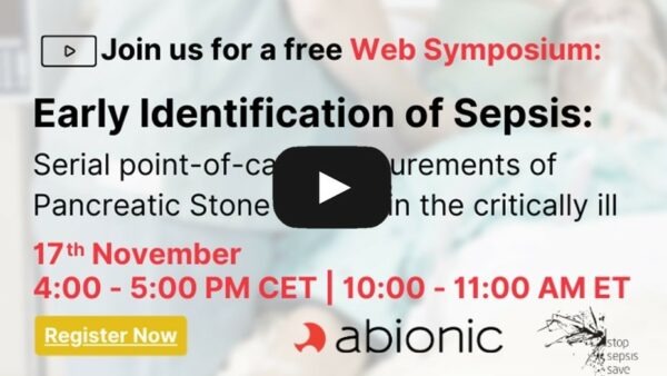 Registrazione del Webinar Early Identification of Sepsis: Serial point-of-care measurements of Pancreatic Stone Protein (PSP) in the critically ill