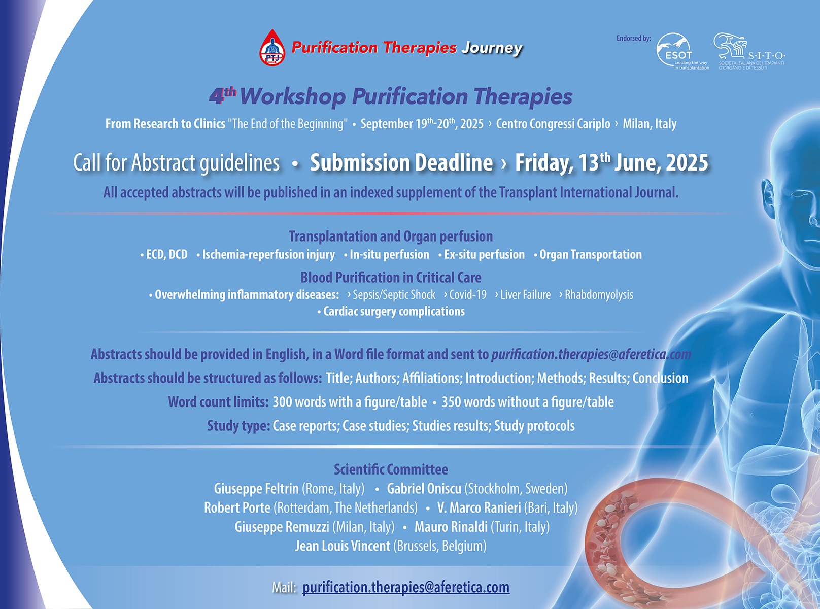 Workshop Purification Therapies 2025 - Call for Abstract