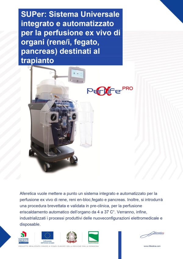 Aferetica avvia il programma SUPER: evoluzione avanzata del sistema PerLifeᴾᴿᴼ® per la perfusione d’organo